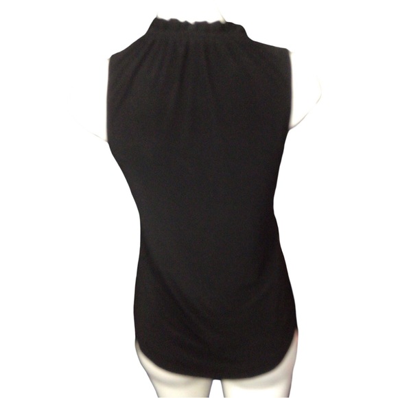 White House Black Market Black V-Neck Blouse size small - Picture 2 of 3